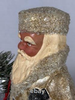 Ino Schaller Gold Russian Santa Candy Container Tree Glitter Mica Germany 10