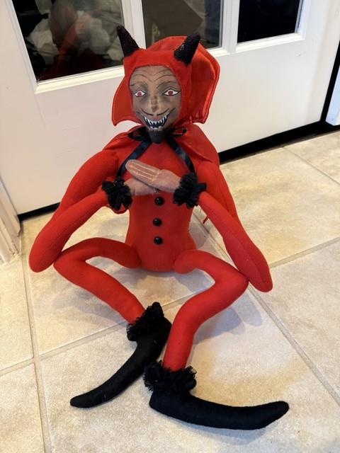 Joe Spencer Gathered Traditions Halloween Devil Doll Art Decor