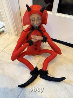 JOE SPENCER Gathered Traditions Halloween Devil Doll Art Decor