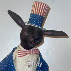 Jack Roads Vintage folk art Patriotic Bunny Rabbit 4th Of July 1991 26 EUC Jack Roads Vintage folk art Patriotic Bunny Rabbit 4th Of July 1991 26 EUC