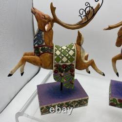 Jim Shore 2004 Set of 4 1 Sleigh Delivering Joy with3 Reindeer Complete READ Jim Shore 2004 Set of 4 1 Sleigh Delivering Joy with3 Reindeer Complete READ