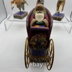 Jim Shore 2004 Set of 4 1 Sleigh Delivering Joy with3 Reindeer Complete READ