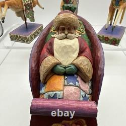 Jim Shore 2004 Set of 4 1 Sleigh Delivering Joy with3 Reindeer Complete READ