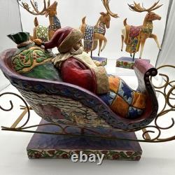 Jim Shore 2004 Set of 4 1 Sleigh Delivering Joy with3 Reindeer Complete READ Jim Shore 2004 Set of 4 1 Sleigh Delivering Joy with3 Reindeer Complete READ
