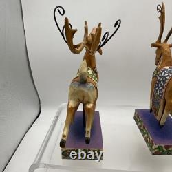 Jim Shore 2004 Set of 4 1 Sleigh Delivering Joy with3 Reindeer Complete READ