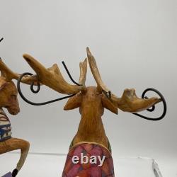 Jim Shore 2004 Set of 4 1 Sleigh Delivering Joy with3 Reindeer Complete READ