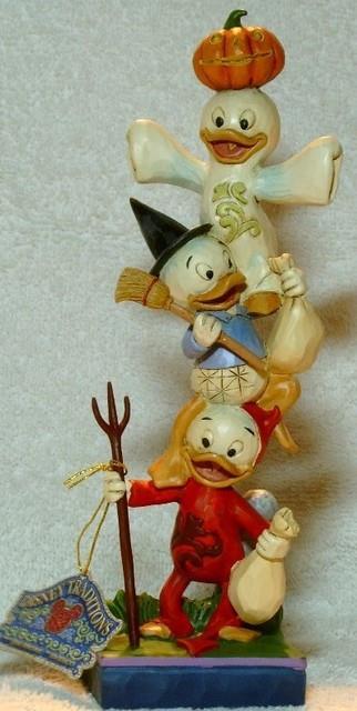 Jim Shore Disney Traditions Huey, Dewey & Louie Stacked Halloween 6007079 Mib