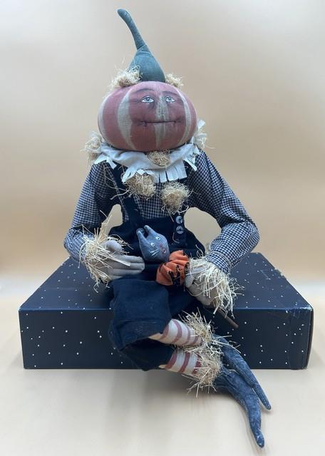 Joe Spencer Britches Pumpkin Head Doll Halloween