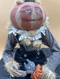 Joe Spencer Britches Pumpkin Head Doll Halloween