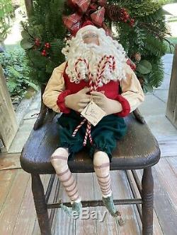 Joe Spencer Gathered Tradition Candy Santa 22 Inches Long. Very Clean