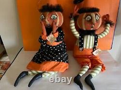 Joe Spencer Gathered Traditions. Ike & Eek Couple. Halloween Pumpkin Head 28