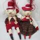 Joe Spencer Gathered Traditions Snowman Couple Set Of 2 Christmas Folk Dolls
