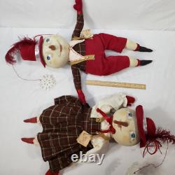 Joe Spencer Gathered Traditions Snowman Couple Set Of 2 Christmas Folk Dolls Joe Spencer Gathered Traditions Snowman Couple Set Of 2 Christmas Folk Dolls