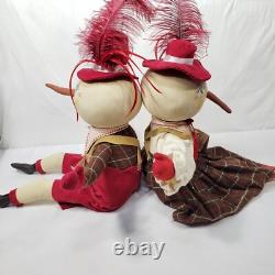 Joe Spencer Gathered Traditions Snowman Couple Set Of 2 Christmas Folk Dolls Joe Spencer Gathered Traditions Snowman Couple Set Of 2 Christmas Folk Dolls