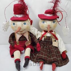 Joe Spencer Gathered Traditions Snowman Couple Set Of 2 Christmas Folk Dolls Joe Spencer Gathered Traditions Snowman Couple Set Of 2 Christmas Folk Dolls