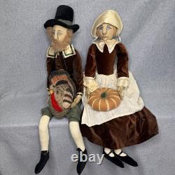 Joe Spencer Gathered Traditions Thanksgiving Artist Dolls Prudence & Myles 36