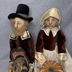 Joe Spencer Gathered Traditions Thanksgiving Artist Dolls Prudence & Myles 36