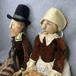 Joe Spencer Gathered Traditions Thanksgiving Artist Dolls Prudence & Myles 36