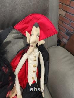 Joe Spencer Gathered Traditions The Count Vampire and Countess Halloween Dolls