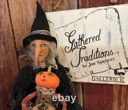Joe Spencer Halloween Marleigh Witch withpumpkin doll 31 shelf sitter