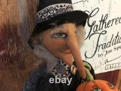 Joe Spencer Halloween Marleigh Witch withpumpkin doll 31 shelf sitter
