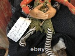 Joe Spencer Halloween Marleigh Witch withpumpkin doll 31 shelf sitter