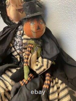 Joe Spencer Phoebe Witch with Pumpkin Doll -Gathered Traditions/Gallerie II