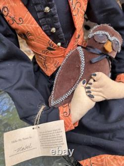 Joe Spencer collectible Mabel Halloween fabric doll n traditional fall color Joe Spencer collectible Mabel Halloween fabric doll n traditional fall color