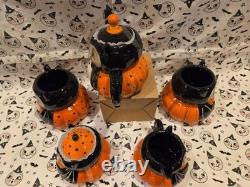 Johanna Parker Bat Serving Set Teapot, Creamer, Sugar and two Latte Mugs NEW