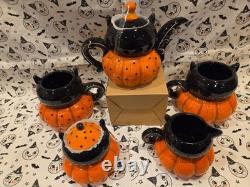 Johanna Parker Bat Serving Set Teapot, Creamer, Sugar and two Latte Mugs NEW