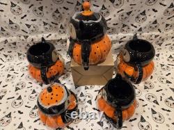 Johanna Parker Bat Serving Set Teapot, Creamer, Sugar and two Latte Mugs NEW