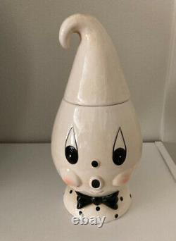Johanna Parker Ghost Halloween Cookie Jar with Minor Flaws on Both Eyes