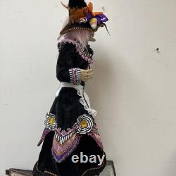 KAREN DIDION HALLOWEEN WITCH DOLL WITH Pink FEATHER BROOM Rare Gingerbread 24 KAREN DIDION HALLOWEEN WITCH DOLL WITH Pink FEATHER BROOM Rare Gingerbread 24