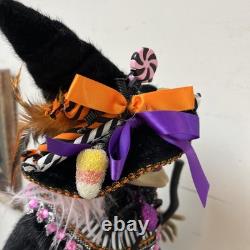 KAREN DIDION HALLOWEEN WITCH DOLL WITH Pink FEATHER BROOM Rare Gingerbread 24 KAREN DIDION HALLOWEEN WITCH DOLL WITH Pink FEATHER BROOM Rare Gingerbread 24
