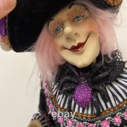 KAREN DIDION HALLOWEEN WITCH DOLL WITH Pink FEATHER BROOM Rare Gingerbread 24 KAREN DIDION HALLOWEEN WITCH DOLL WITH Pink FEATHER BROOM Rare Gingerbread 24