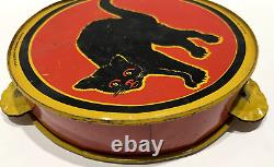 KIRCHHOF Life of The Party Vintage Halloween Tin Tambourine Black Cat Pre-1960