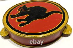 KIRCHHOF Life of The Party Vintage Halloween Tin Tambourine Black Cat Pre-1960