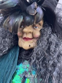 Karen Didion Originals Collection Priscilla Peacock Witch Doll Approx 55 Inch
