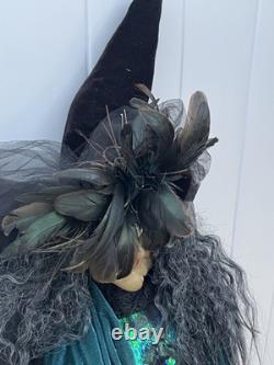Karen Didion Originals Collection Priscilla Peacock Witch Doll Approx 55 Inch