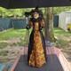 Karen Didion Witch With Crow Staff Orange And Black With Veil 36 Euc