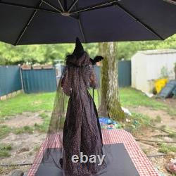 Karen Didion Witch with Crow Staff Orange and Black with Veil 36 EUC