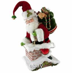 Katherine's 22 SANTA CLIMBING CHIMNEY Christmas Tree Topper Table Top 28-828324