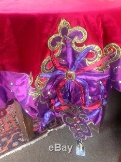 Katherine's Collection 54 Beaded Velvet Bolshoi Nativity Table Cover Topper