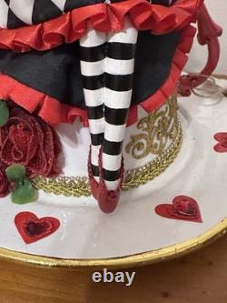 Katherine's Collection Alice in Wonderland Alice on a Teacup- Red Retired Katherine's Collection Alice in Wonderland Alice on a Teacup- Red Retired