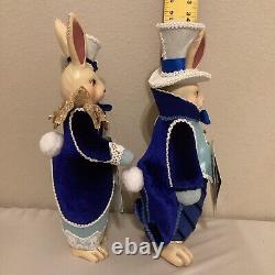Katherine's Collection Bunny Rabbits Easter Blue Table Top Decor Mr. Mrs