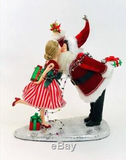 Katherine's Collection Christmas Kissing Mr & Mrs Santa Claus Figurine