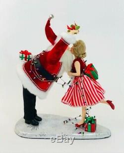 Katherine's Collection Christmas Kissing Mr & Mrs Santa Claus Figurine