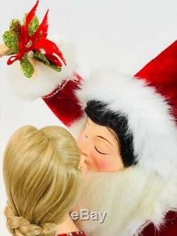 Katherine's Collection Christmas Kissing Mr & Mrs Santa Claus Figurine