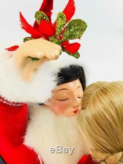 Katherine's Collection Christmas Kissing Mr & Mrs Santa Claus Figurine