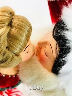 Katherine's Collection Christmas Kissing Mr & Mrs Santa Claus Figurine